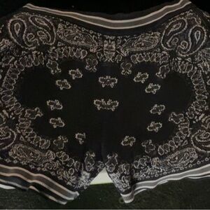 Amiri Black and White Paisley 100% Cotton Shorts